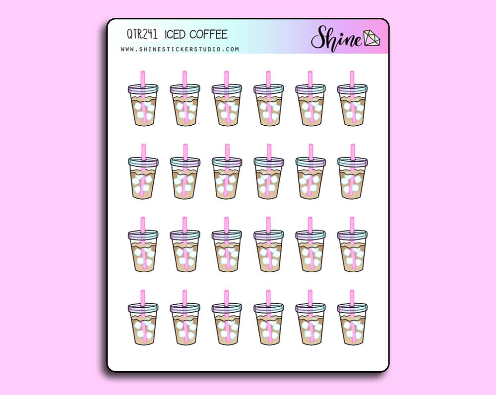 Iced Coffee Stickers – Shine Sticker Studio