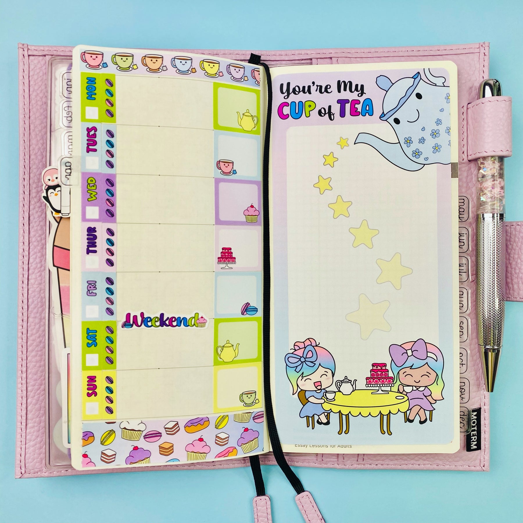 Tea Party Hobonichi Weeks Sticker Kit – Shine Sticker Studio